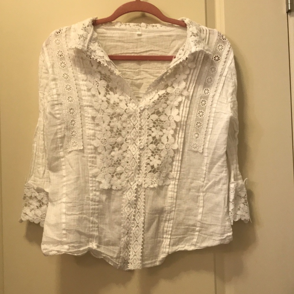 Fancy white shirt.